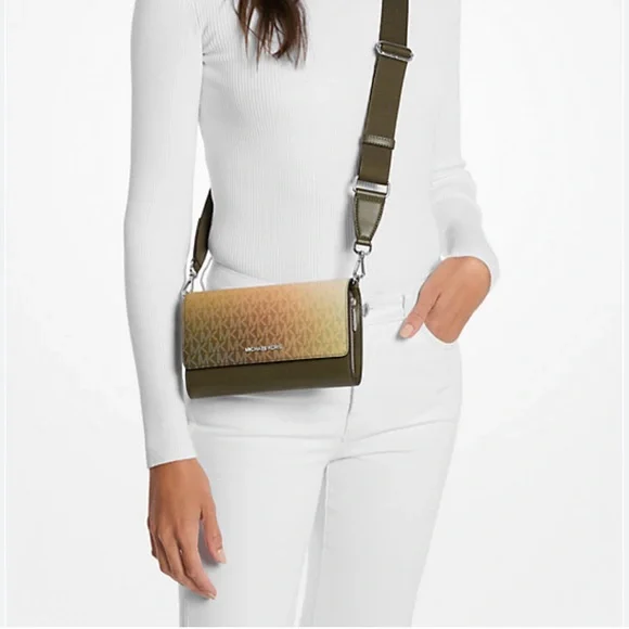 MICHAEL KORS Jet Set Large Ombré Signature Logo Crossbody Bag